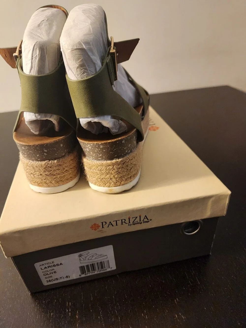 Patrizia Olive Green Strappy Espadrille Platform Sandals